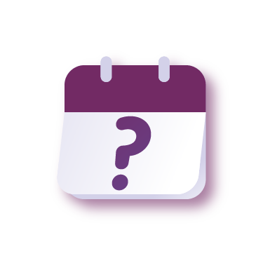 Calendar with question mark icon