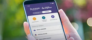 A cell phone displaying the LEQEMBI Companion™ app