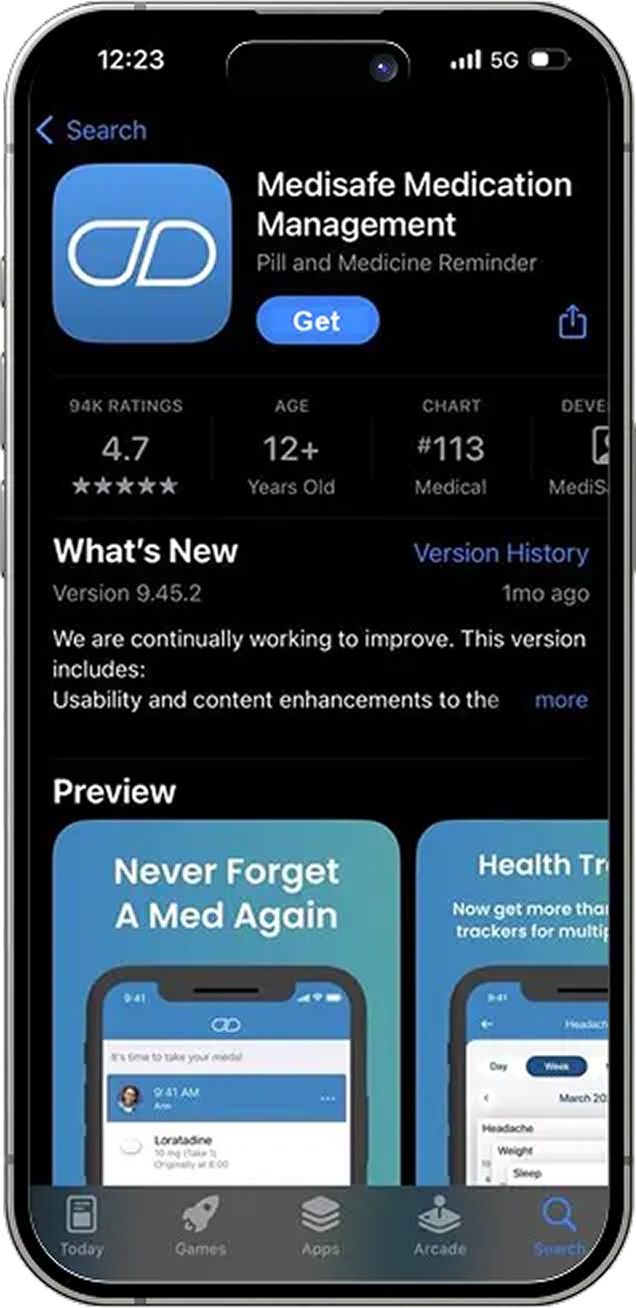 Medisafe-app-download-page