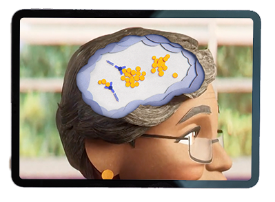 Ilustración de un cerebro en una tablet