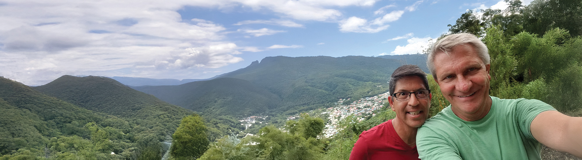 Leonard and his partner, Mark, in the mountains