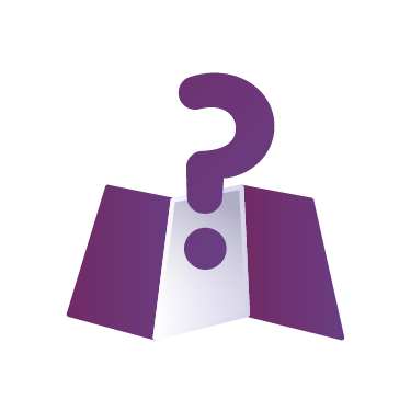 Map with question mark icon
