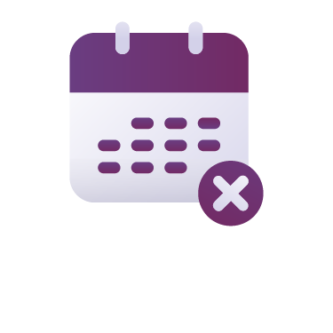 Icono de calendario con dosis faltante