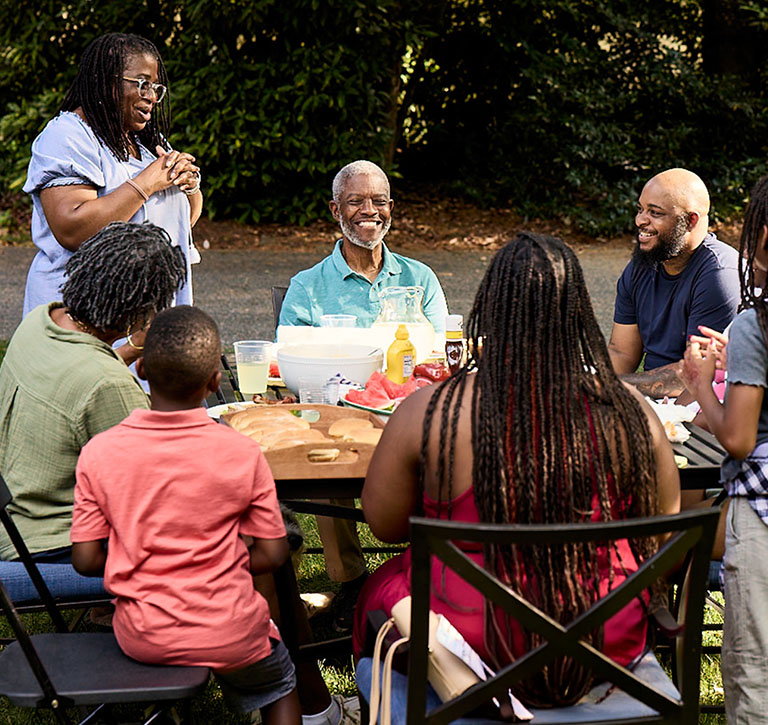 Bob and his family at a get-together