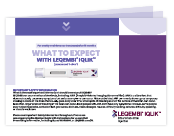 What to expect with LEQEMBI® (lecanemab-irmb) IQLIK™ brochure