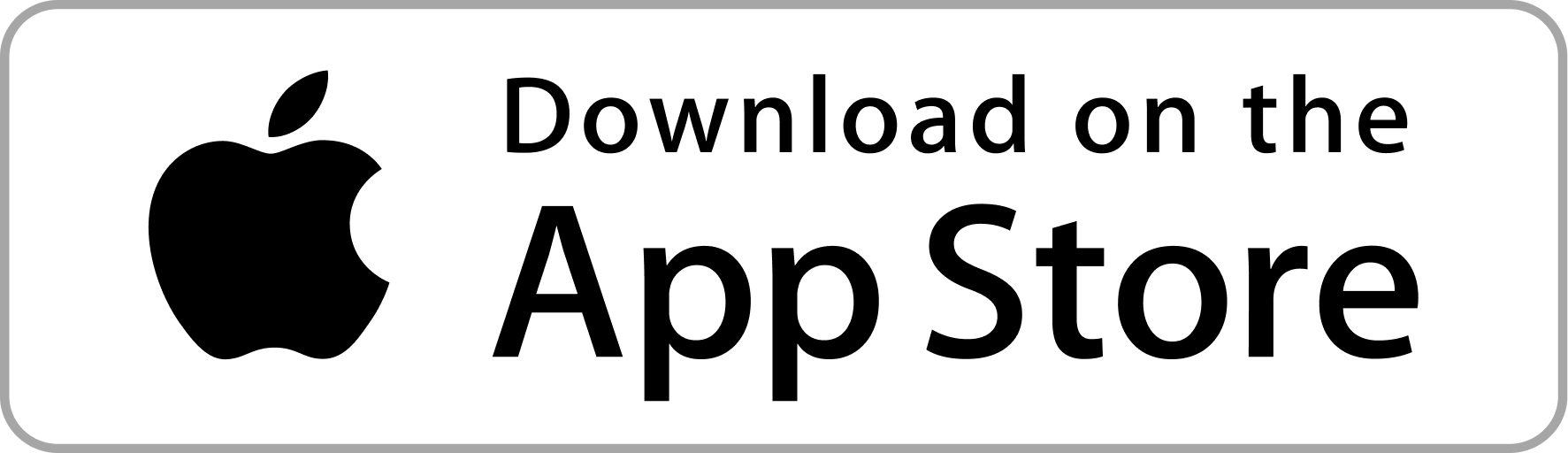 A black and white button graphic with the Apple logo and text 'Download on the App Store.'